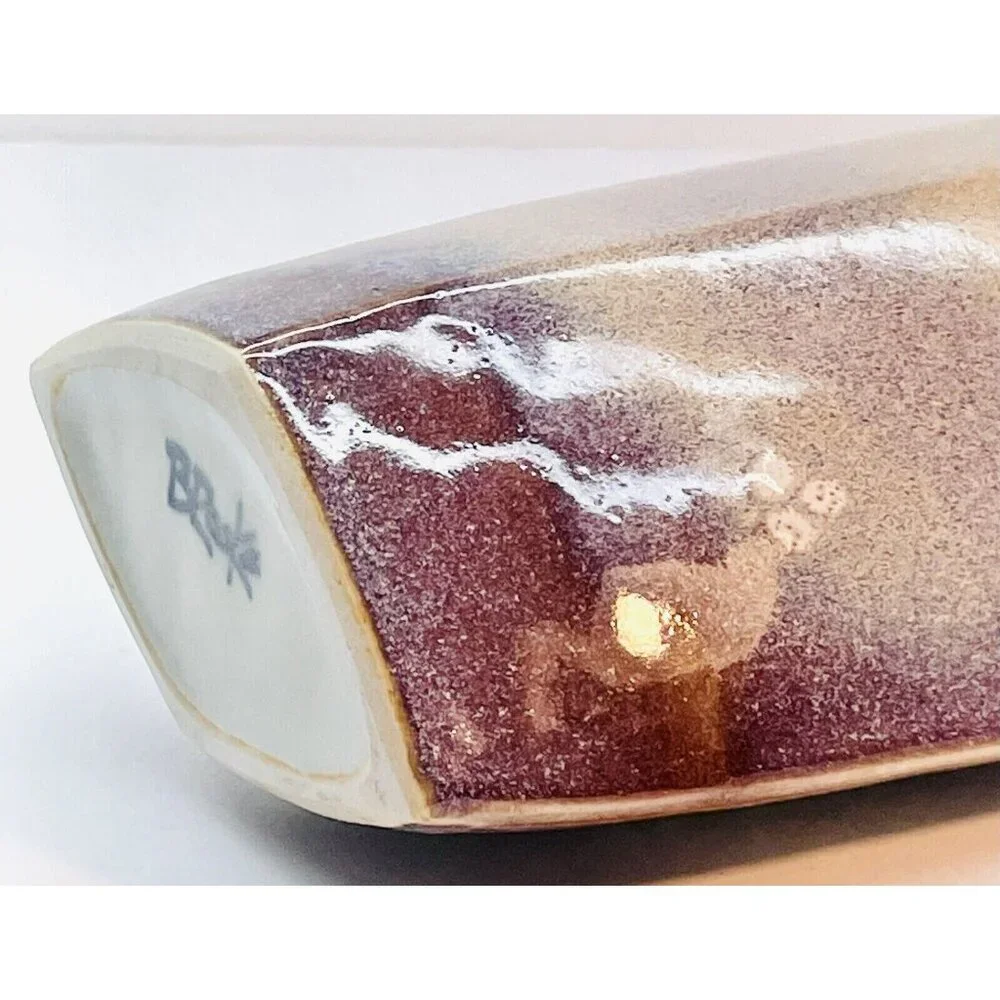 Vintage Studio Art Ceramic Vase Soft Pastel Tones Pacific Pottery James Brooke - Picture 11 of 12